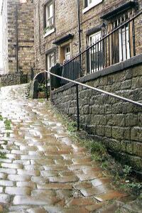 Holmfirth cobbled walk way