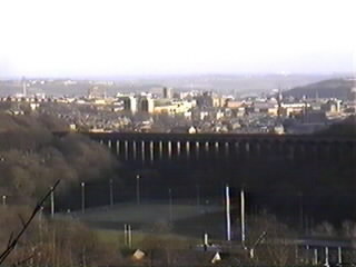Huddersfield with Lockwood viaduct in the fore.