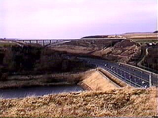 Scammonden dam bridge over the M62